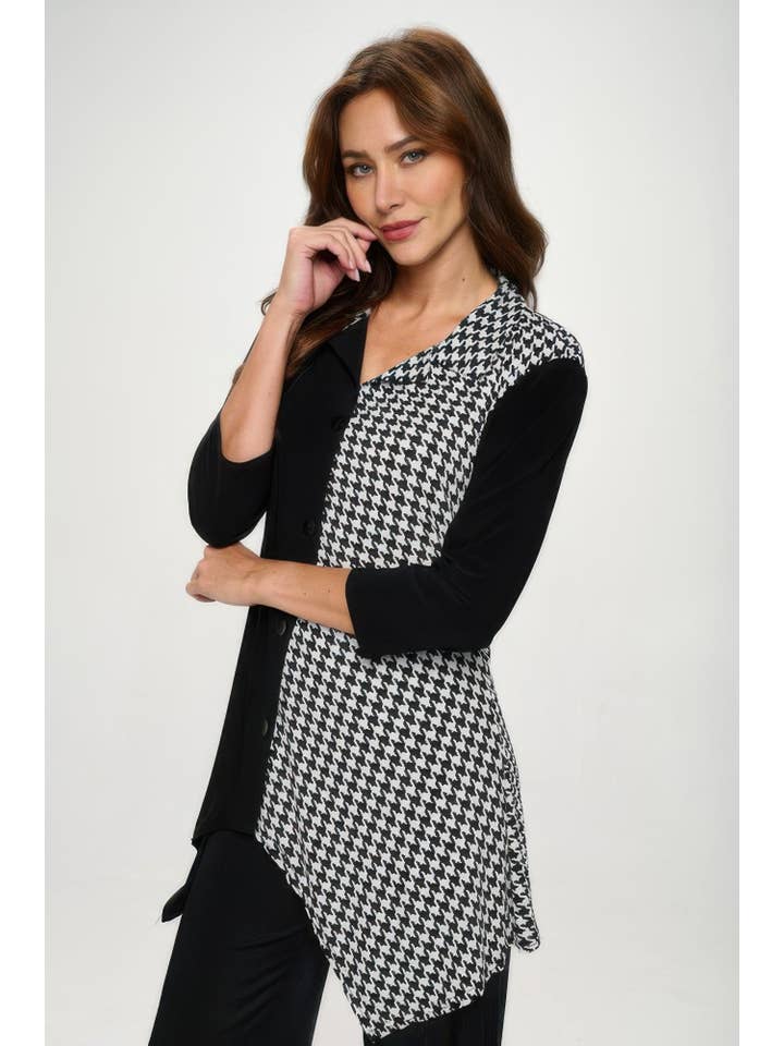 CC Wholesale Clothing – wholesale Tunic – Women’s – Hit Contrast Button 3/4 Sleeve Top4