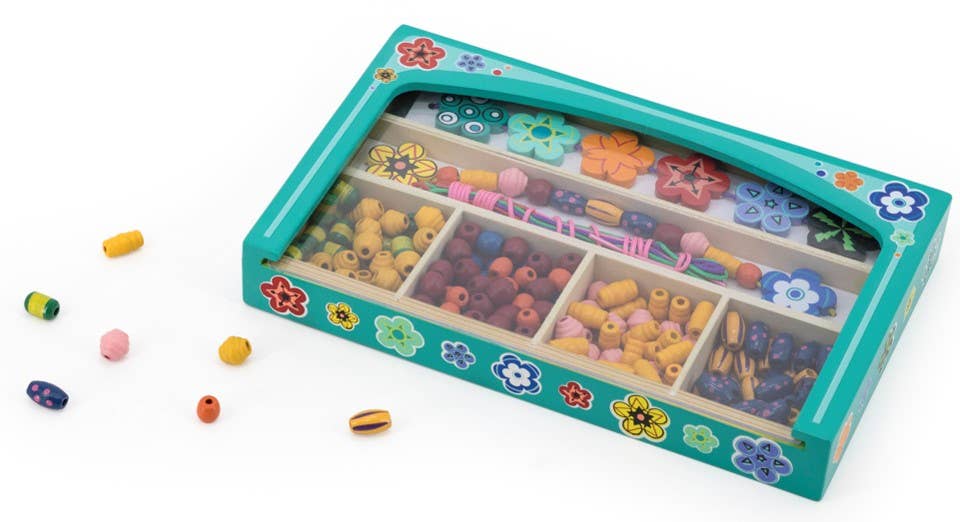 BASS&BASS - Vente Jouet en bois – enfant - Coffret perles et fleurs - 180 perles2