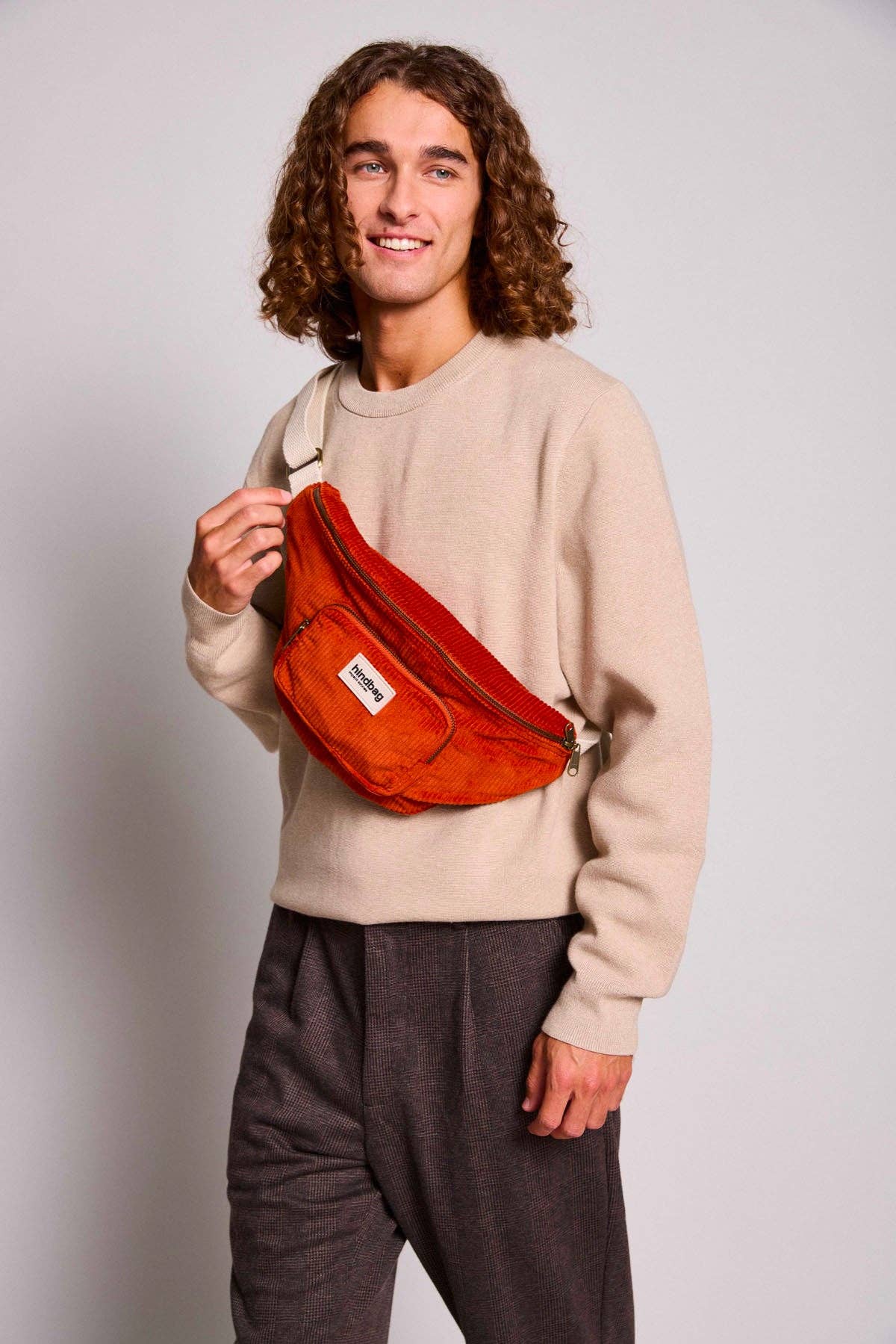 Hindbag - Wholesale Belt Bag - Unisex - Sofia Brick Velvet Fanny Pack
