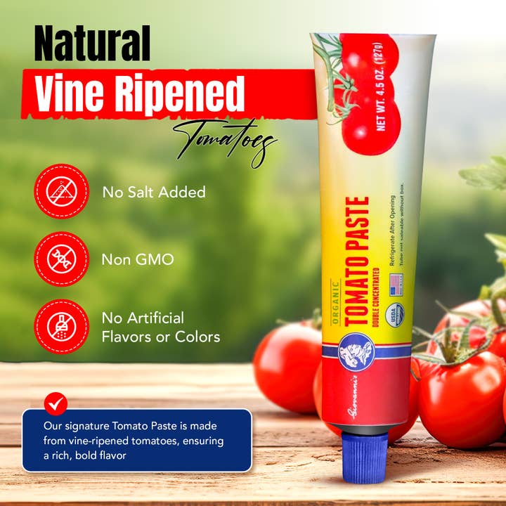 Giovanni's Made in USA USDA Organic Tomato Paste in Tubes and other Purchase Wholesale organic tomato paste. Free Returns & Net 60 Terms on Faire trending on Faire.