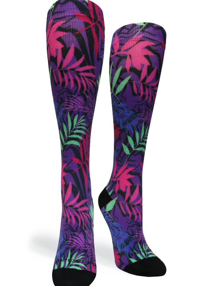 Calze a compressione OTC 360 Retro Jungle (standard ed extra larghe) per la vendita all'ingrosso da parte di Crazy Compression