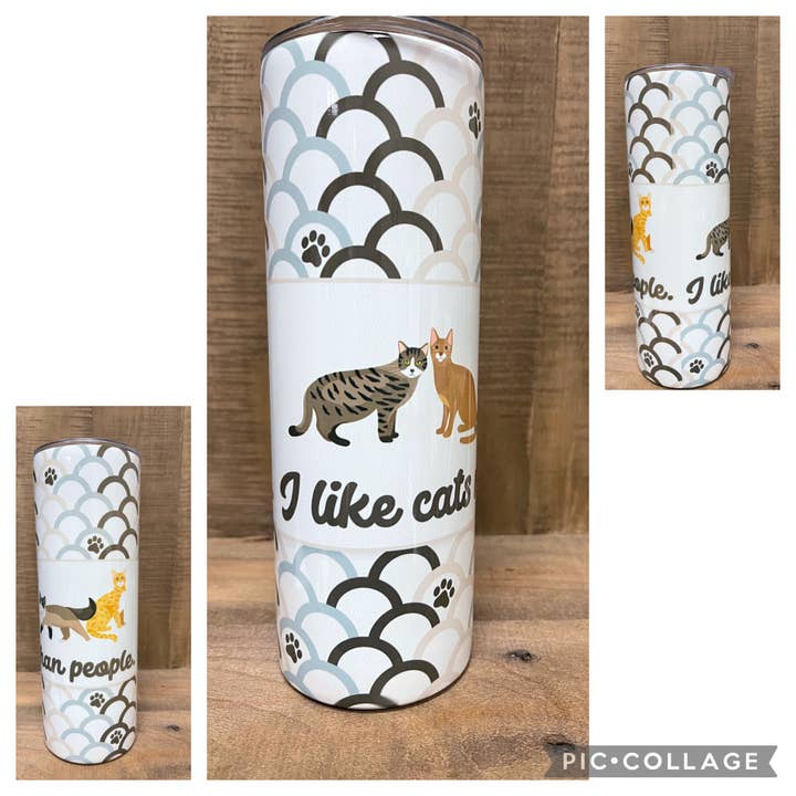 I like cats 20 oz sublimation tumbler for wholesale by NYOG Side Hustle