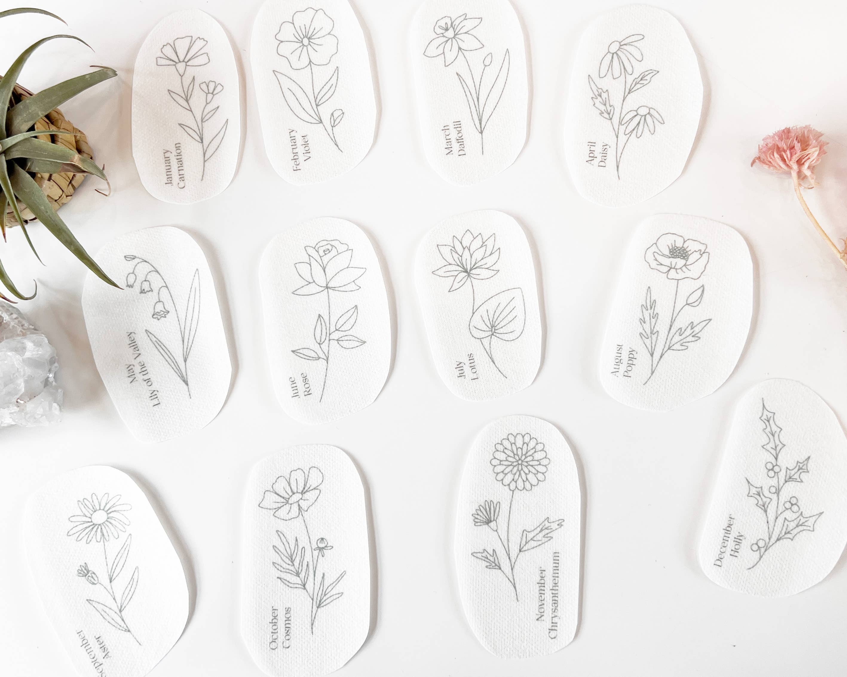 Urbann Nest - Wholesale Embroidery/Cross Stitch Supplies - Birth Flower Embroidery Stick and Stitch Packs0