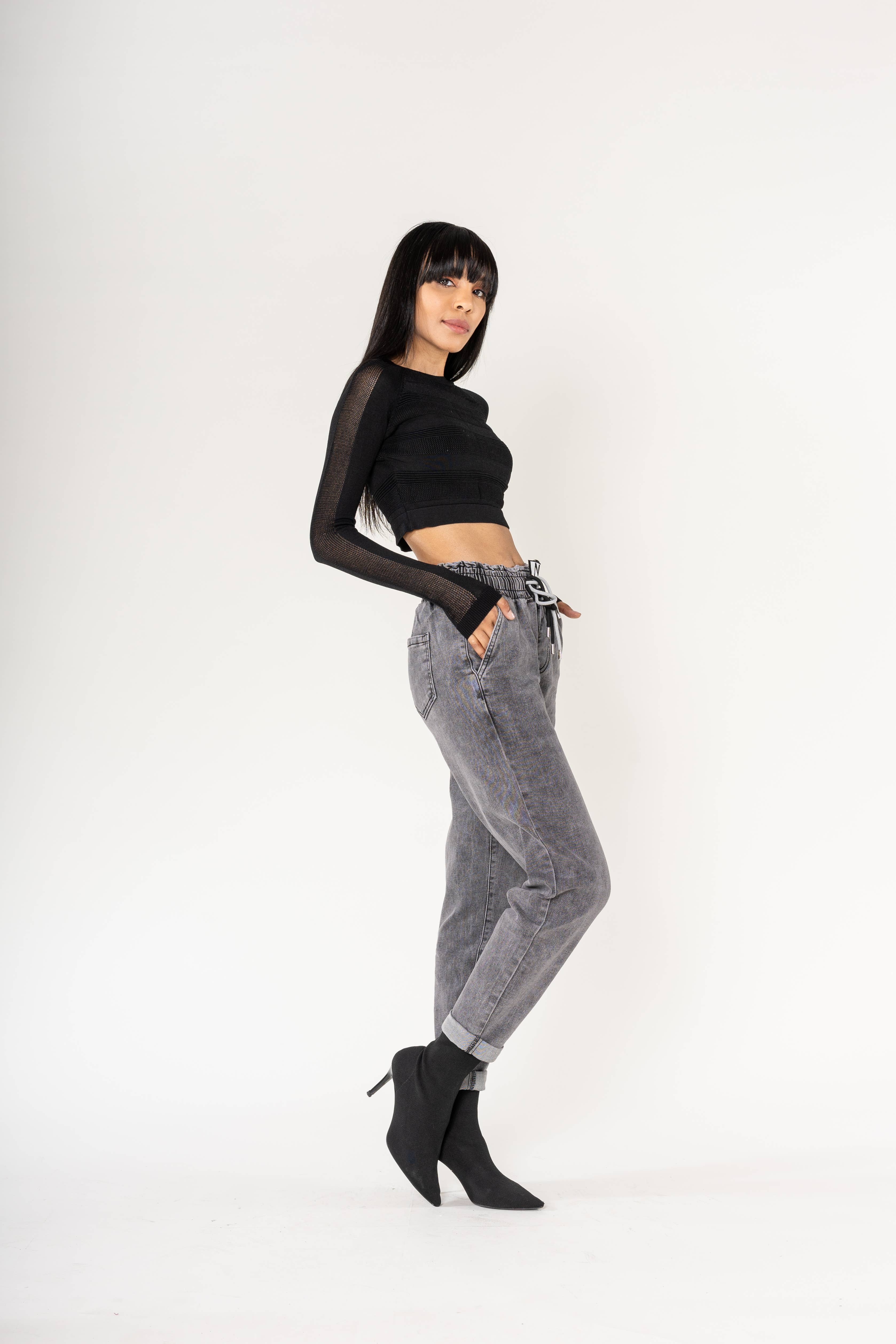 Nina Carter - Wholesale Pants - Women's - Panta jogg leopard elastic waist with drawstring P5002