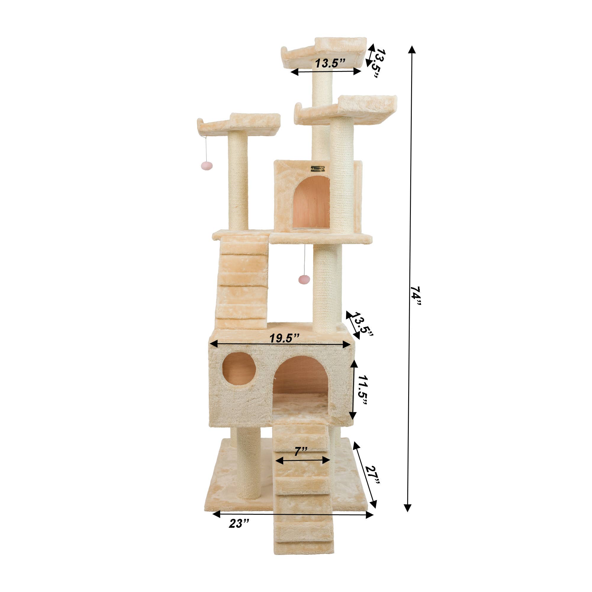 Armarkat - Wholesale Pet Scratcher - Cat - Real Wood 74" Multi-Level Cat Tree Large Cat Play Furniture9