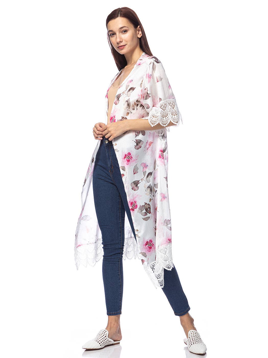 Anna Kaci Wholesale - Wholesale Kimono - Women's - Long Floral Lace Embroidered Kimono30