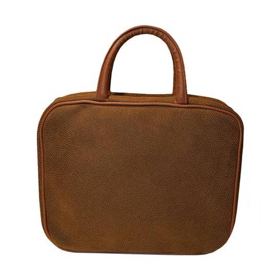 Stor Hængende Toilettaske - Brun imiteret ruskind for engroshandel hos Bellemonde