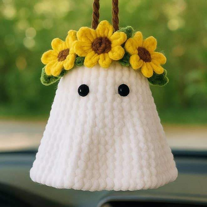 TOMOPOD LLC - Wholesale Stuffed/Plush Toy - Kids & Baby - Crochet Ghost Halloween Plant Hanging, Handmade Car Decor0