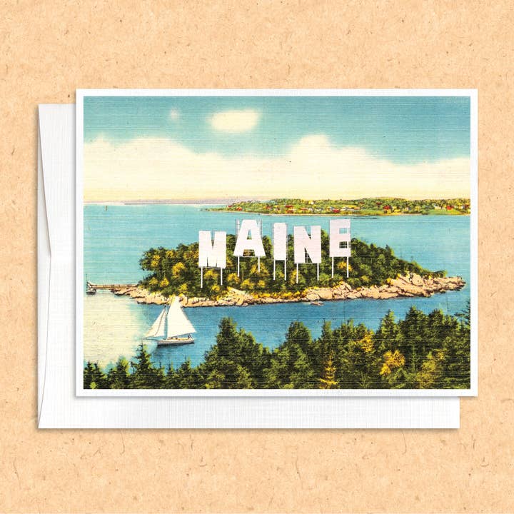 Carte de voeux originale Maine Sign pour la vente par Colossal Sanders