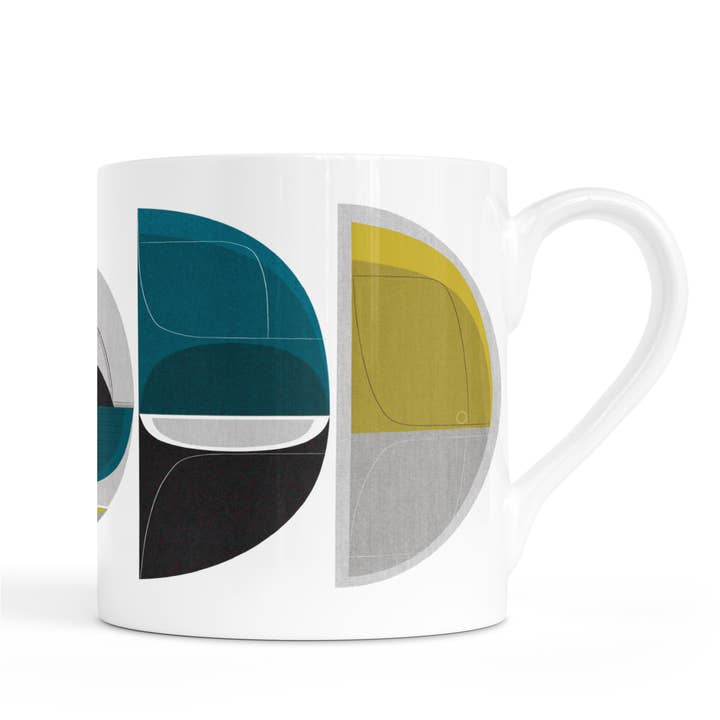 Midcentury Forms Bone China Mug for wholesale by Jenni Douglas Designs