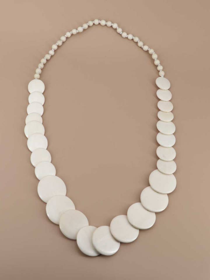 Wood Disk Cascade Necklace for wholesale by Culture Spot