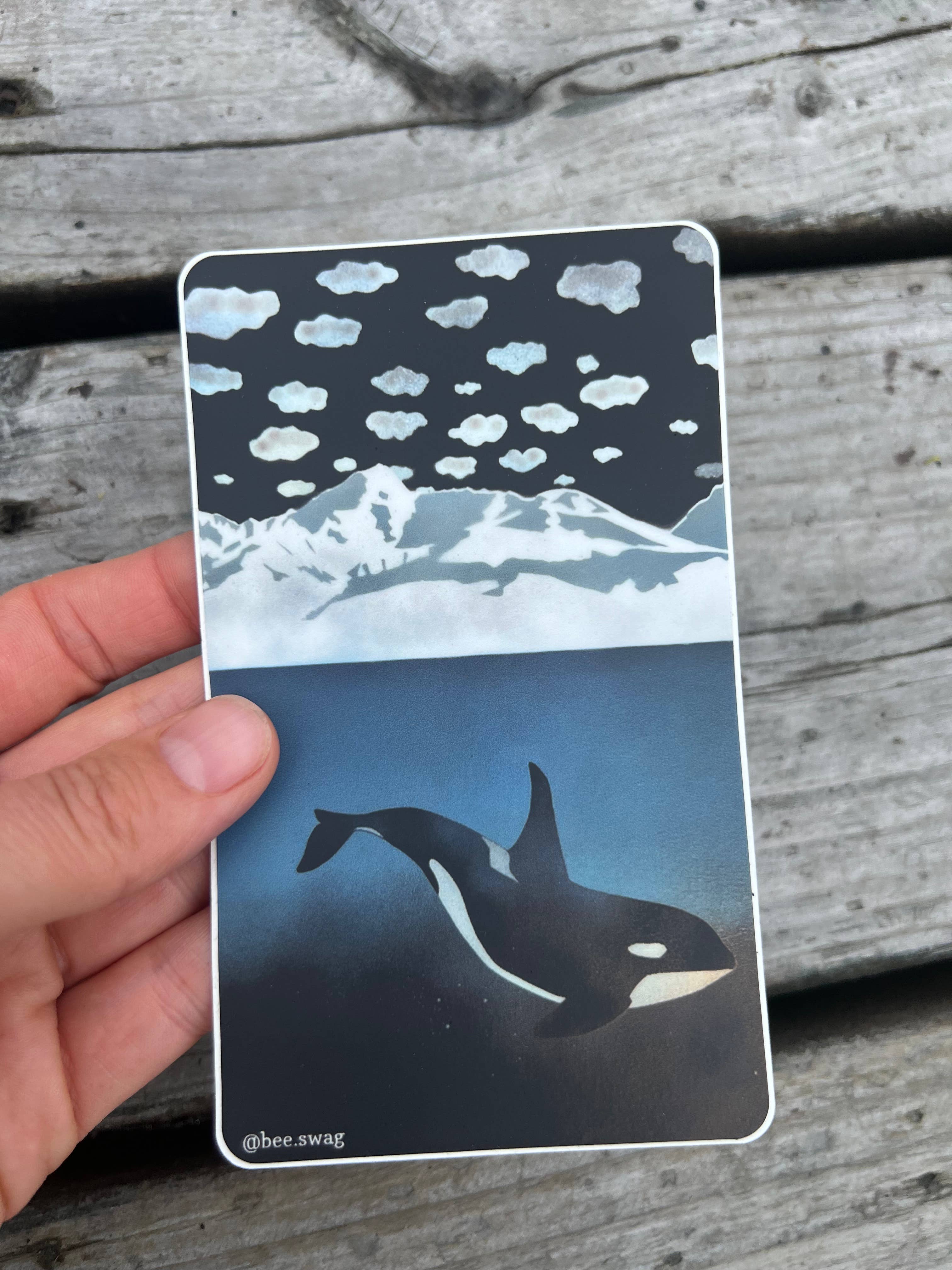 Beeswag Creations - Wholesale Sticker - Sticker of an Orca / Killer whale1