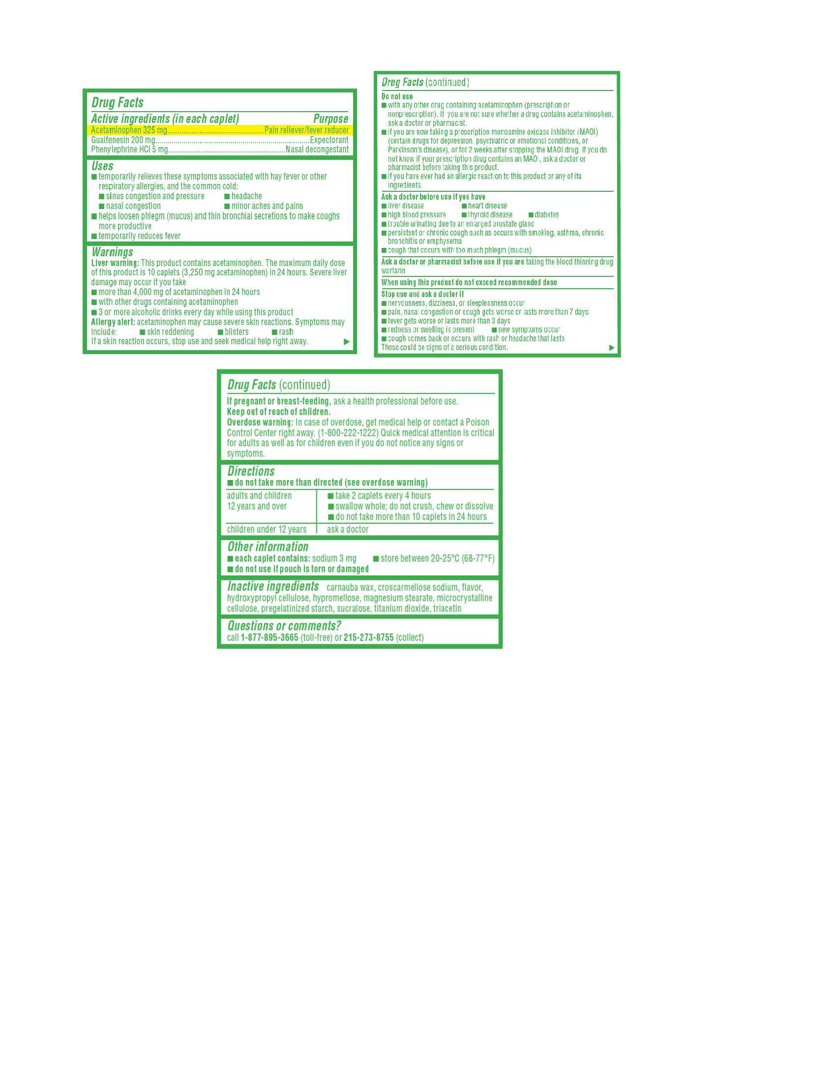 Shop The King - Vente Supplément oral/vitamine - Médicament Tylenol Tyln Sin Sev 4 comprimés 6 par boîte1