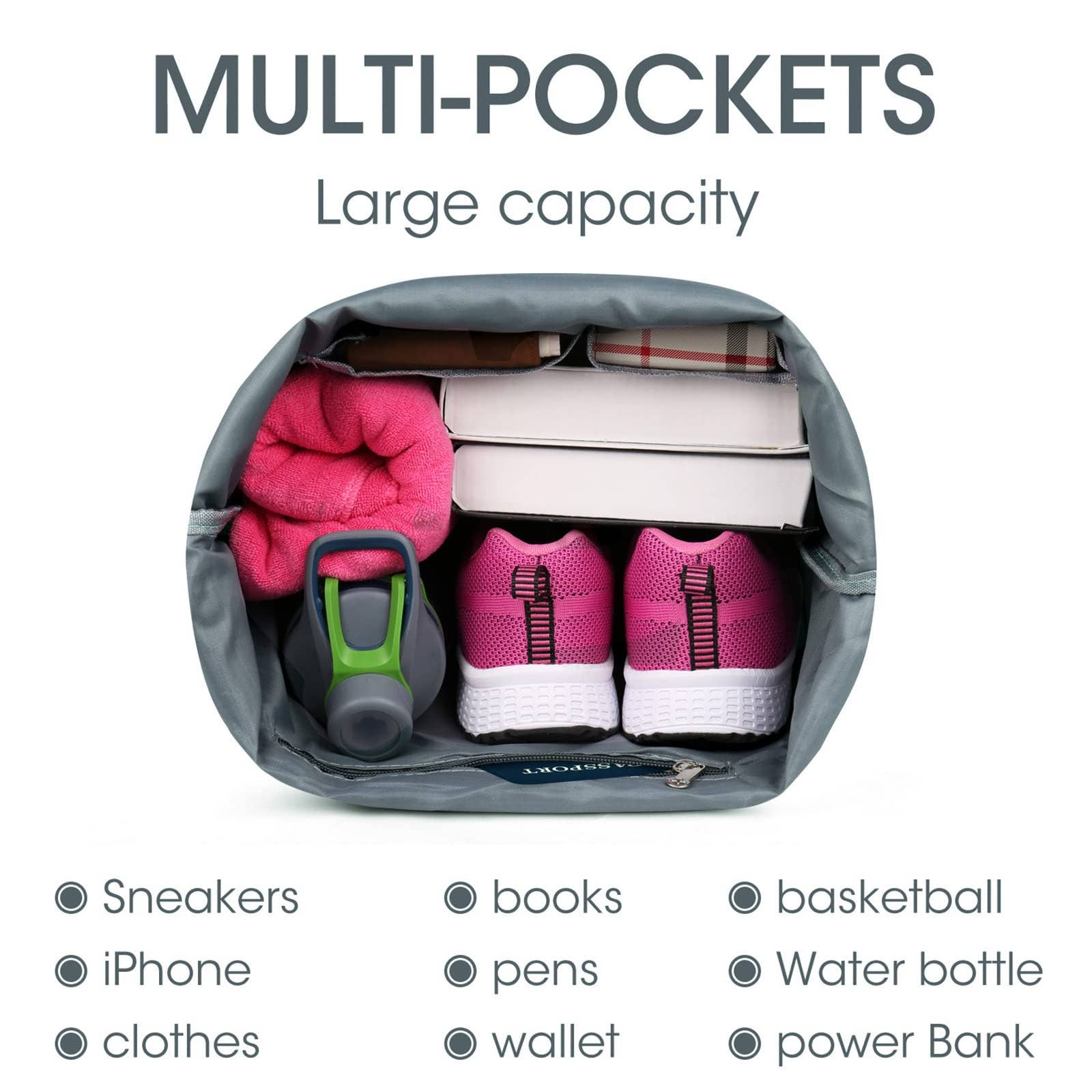 wandf - Wholesale Backpack - Unisex - WF6030 Sport Drawstring Backpack With Shoe Compartment15