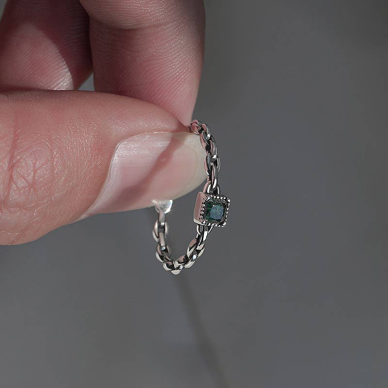 Gemscape UK – wholesale Single stone/solitaire ring – Simple Silver Ring with stone centre - Chic Jewelry10