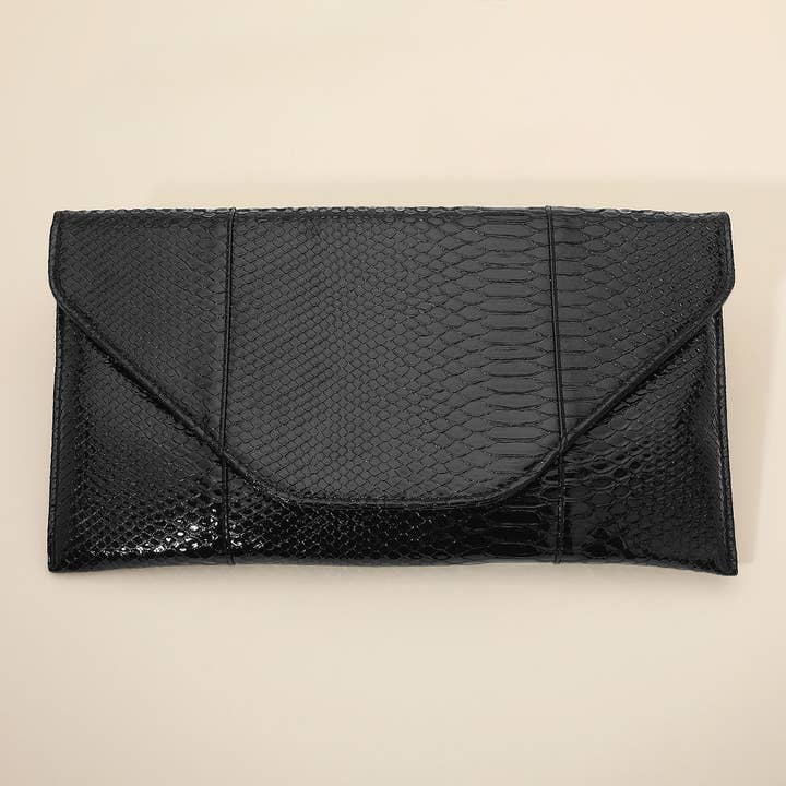 Sensibling Corp. - Wholesale Clutch Bag - Women's - Snake Skin Patterned Envelope Clutch / Shoulder Bag17
