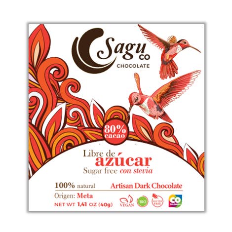 Premium Dark Chocolate Bar 80% Cacao- Sugar Free 40g for wholesale by SAGU CO CHOCOLATE