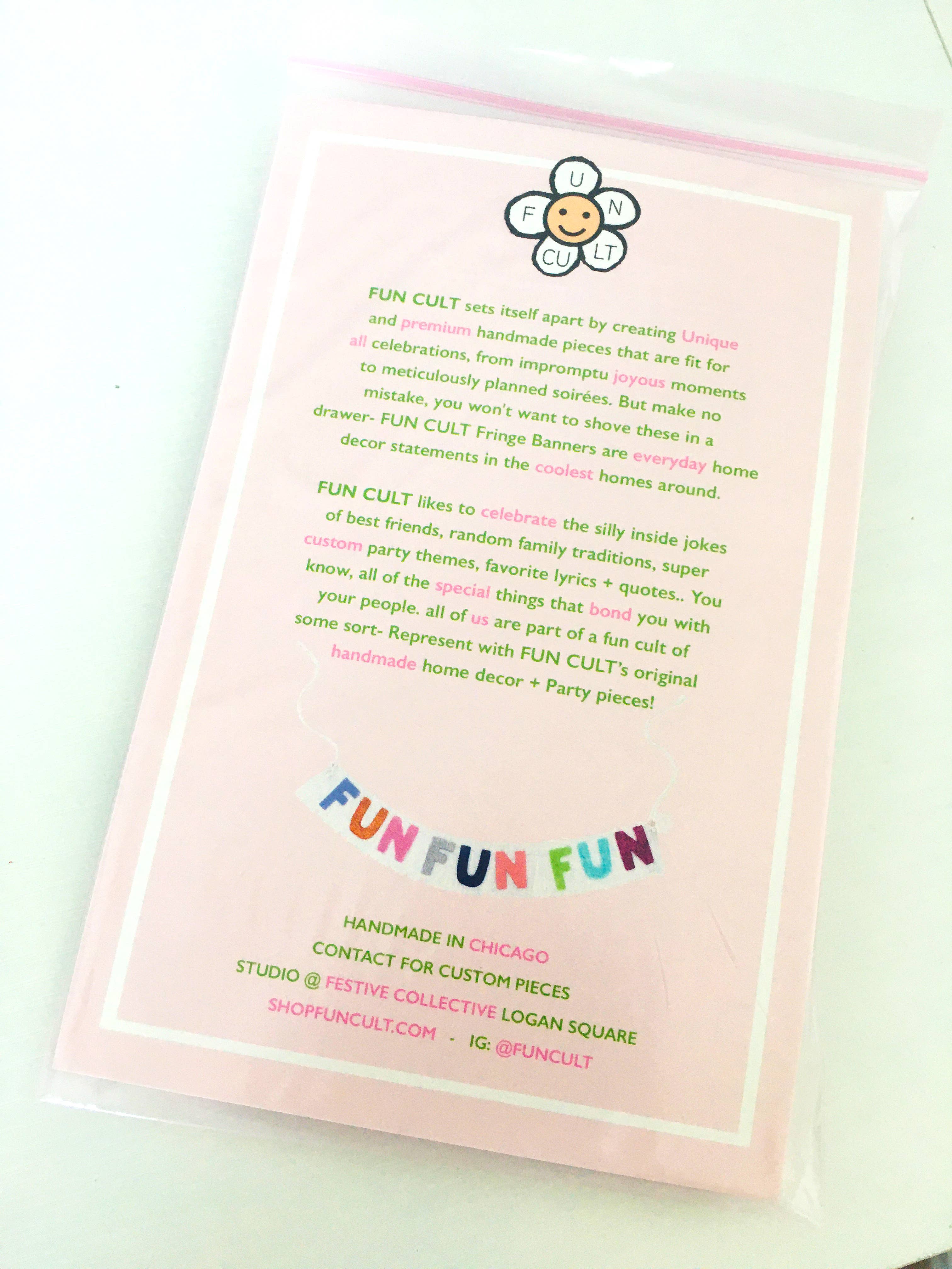 FUN CULT - Wholesale Bunting/Garland - Tulips Fringe Banner flower garland, floral garland, kids5