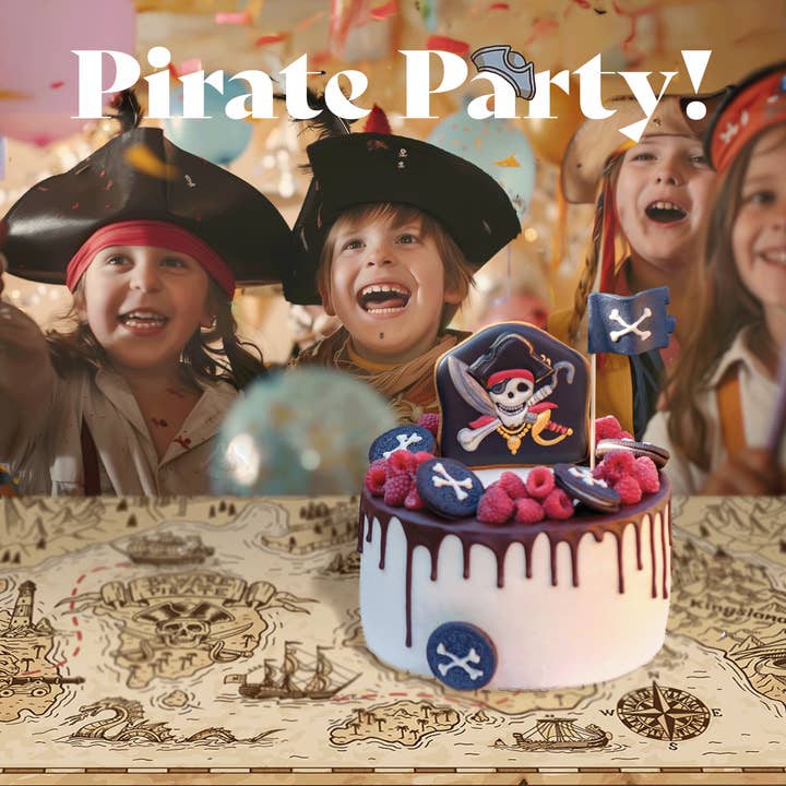 Leib Games - Wholesale Disposable Table Cover/Runner - Pirate Map Plastic Table Cloth Disposable, Party Decorations4