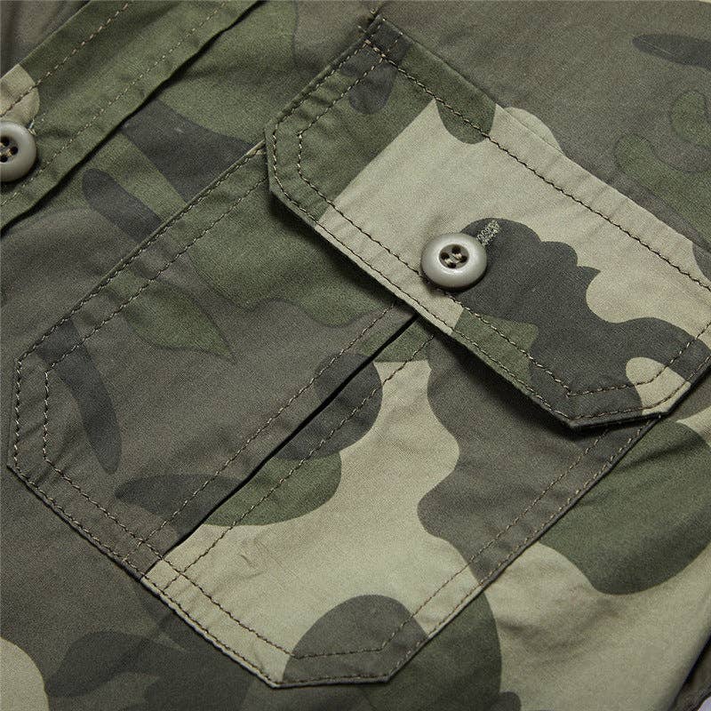 Ecovear - Wholesale Button Down Shirt - Men's - Outdoor Camo Cargo Lapel Long Sleeve Men Shirt2