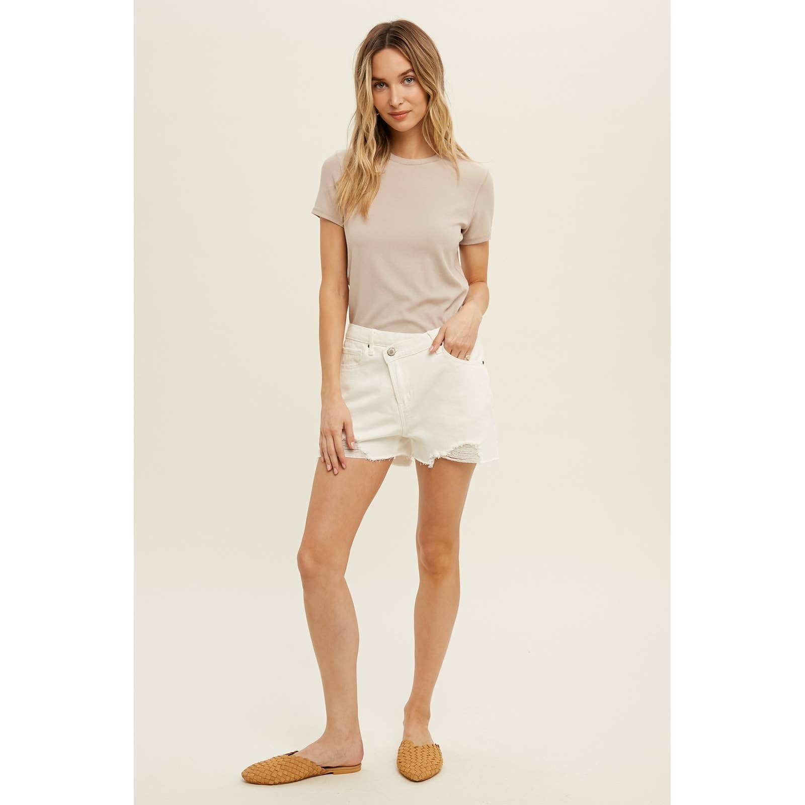 Wishlist Apparel – T-shirt – Mulher por atacado – Camiseta básica canelada de malha / WL18-171421