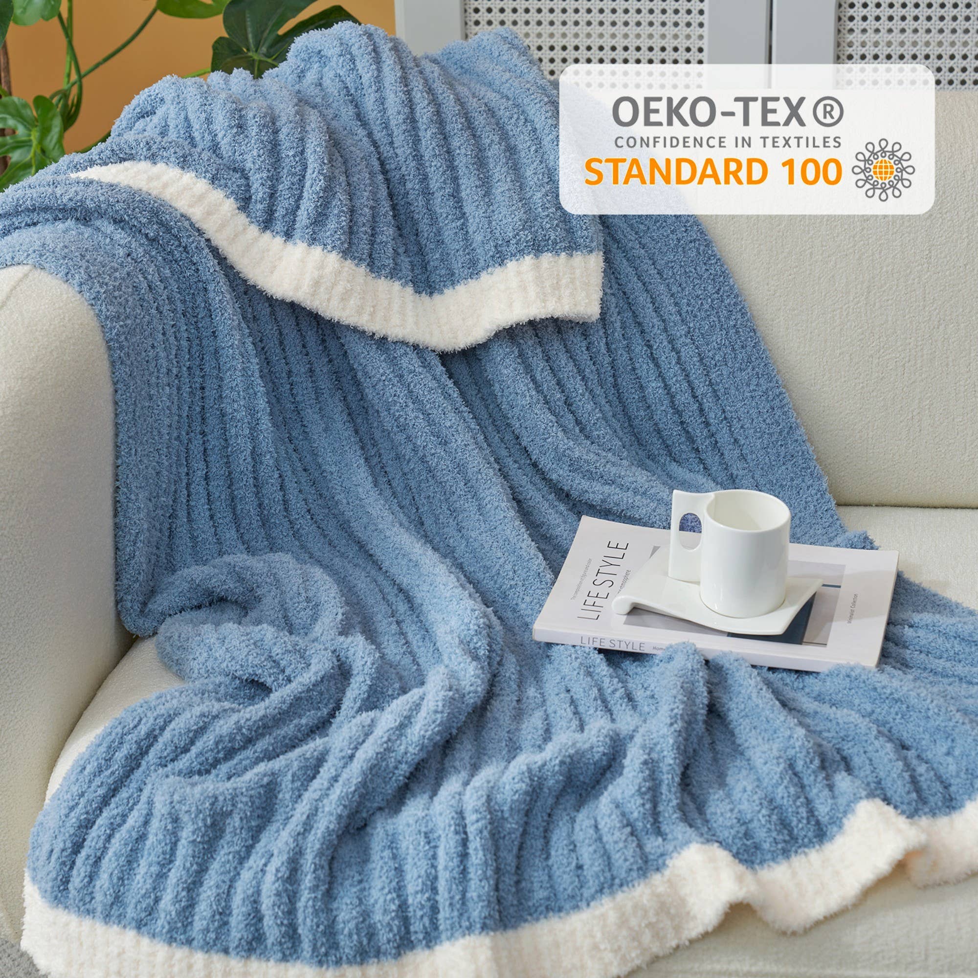 DreamValley - Wholesale Throw Blanket - SS Reversible Ribbed Knit Throw Blanket24