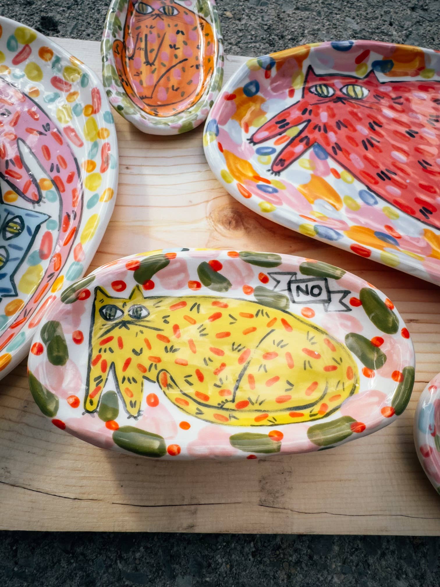 By Bianca Rae - Wholesale Decorative Plate/Dish/Bowl - Maximalist Cat Plate Oval In 5 Sizes3