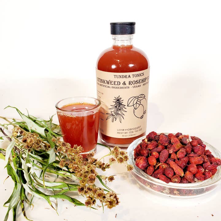Tundra Tonics - Wholesale Gearomatiseerde siroop - Wilde rozenbottel, Alaskan Alsem, Raw Fireweed Honingsiroop