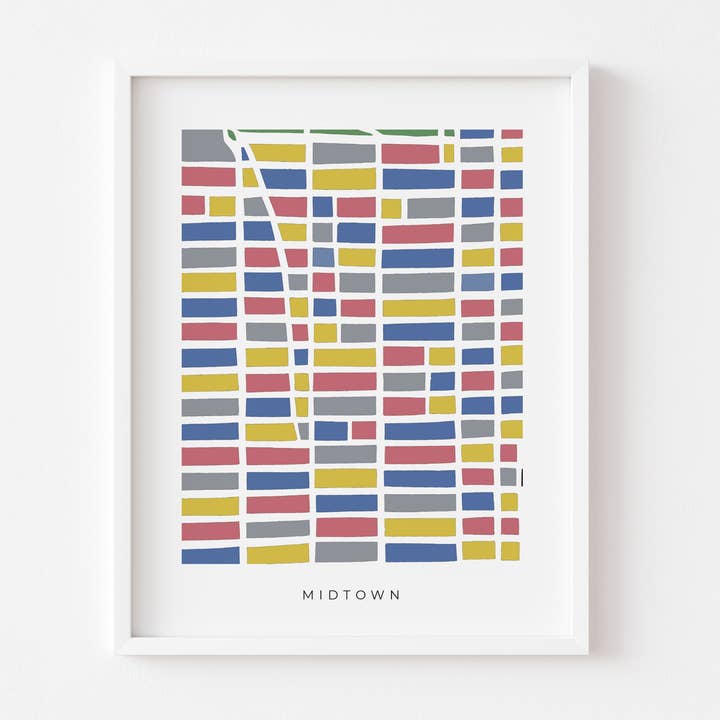 Lámina artística de pared Midtown, colorida y minimalista para venta al por mayor de Faraway Places Paper