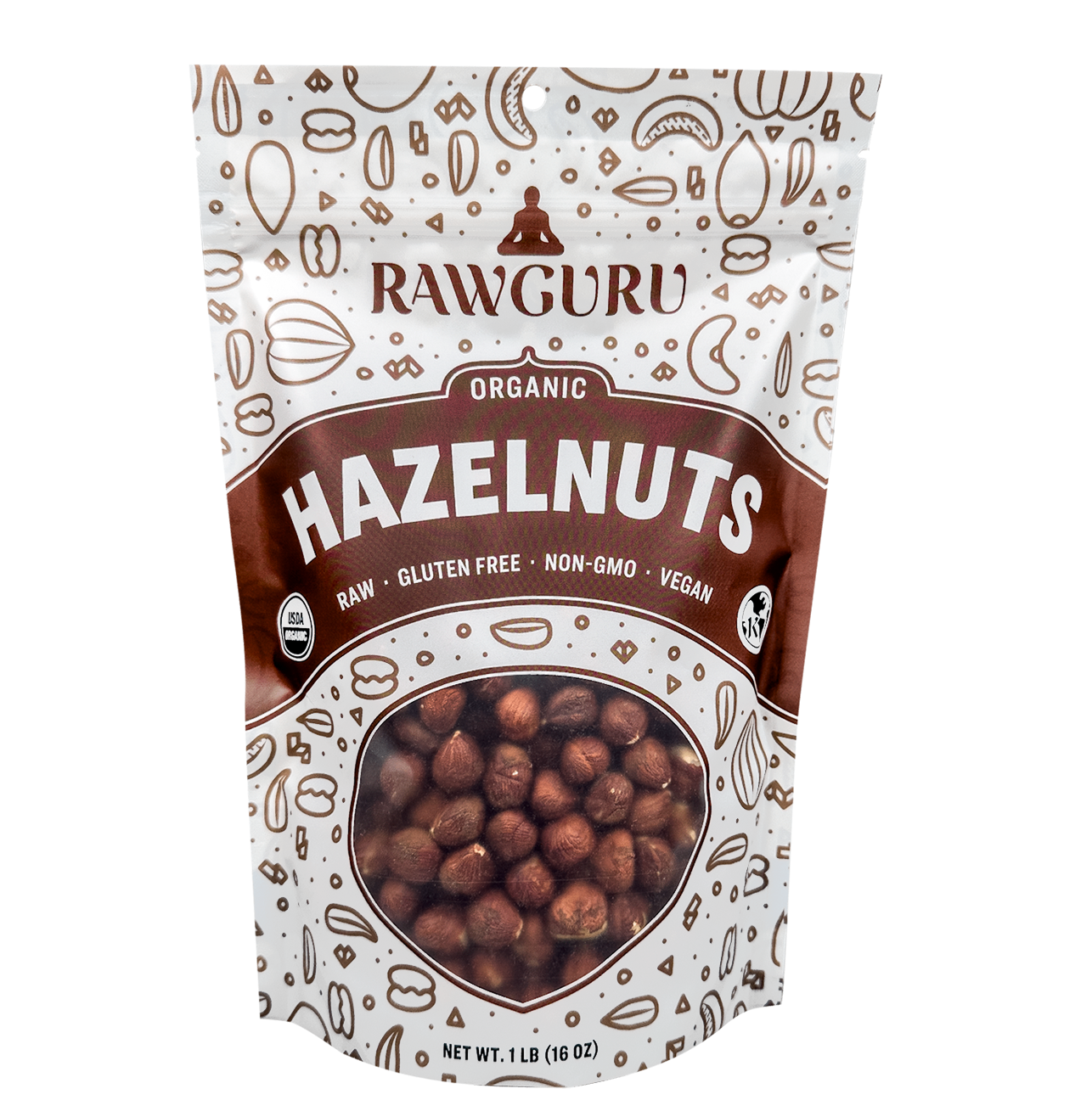 Windy City Organics - Wholesale Nuts - Raw Organic Hazelnuts - 16 oz0