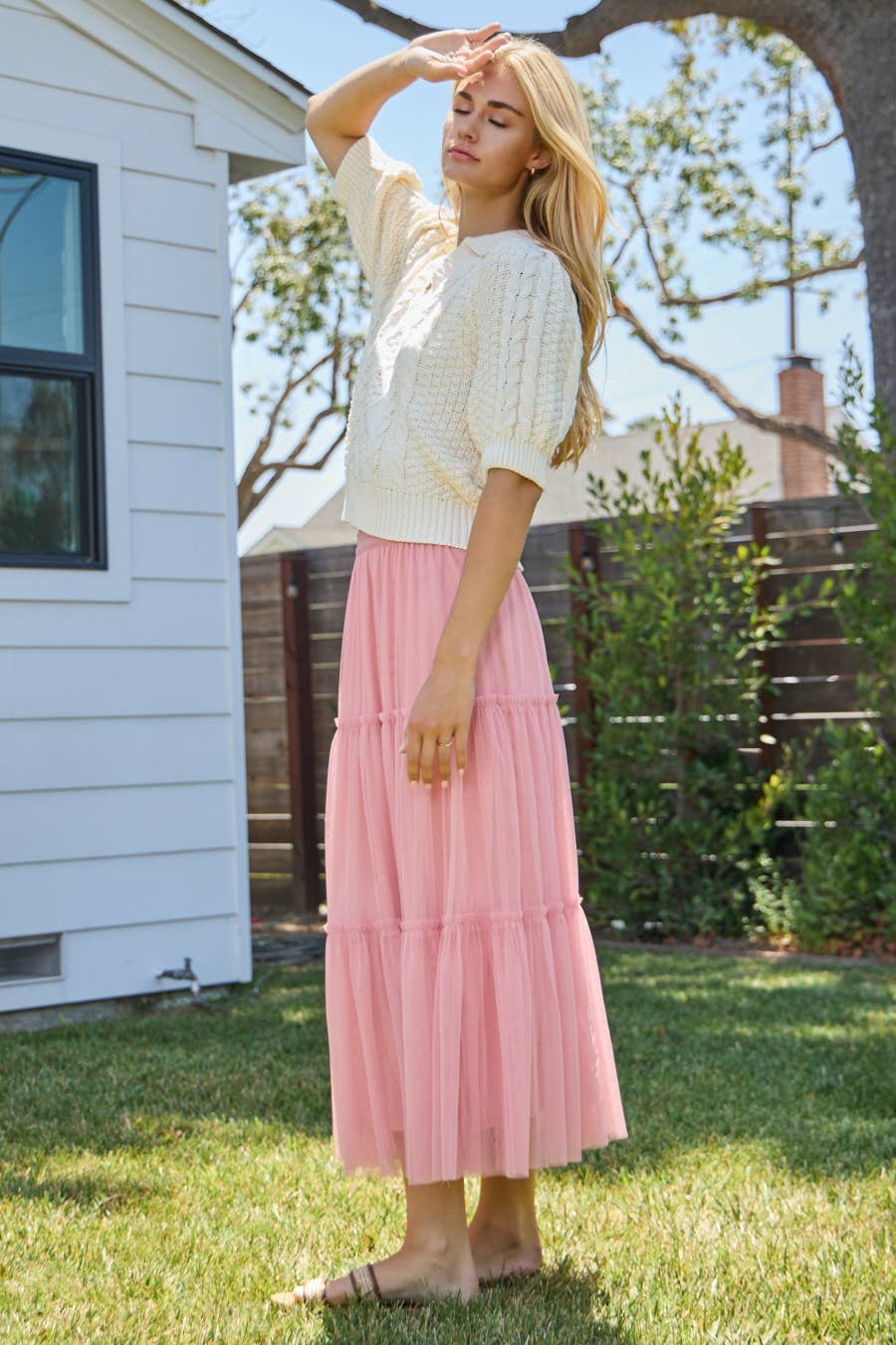 Oddi - Wholesale Skirt - Women's - Plus Tired Mesh Maxi Skirt10