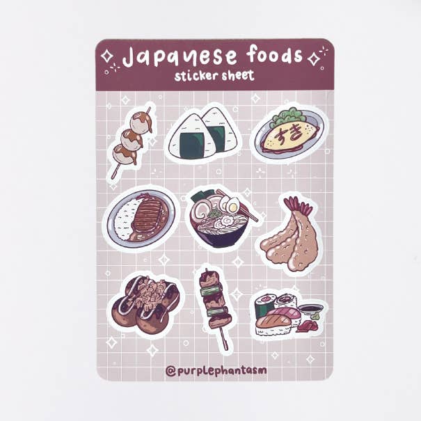 Foglio adesivo Japanese Foods per la vendita all'ingrosso da parte di Studio Lunaea