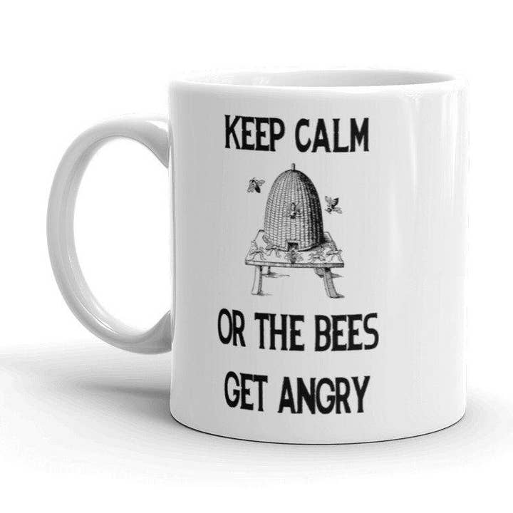 Bliv rolig, eller bierne bliver vred biavl kaffekrus for engroshandel hos Bellavance Ink