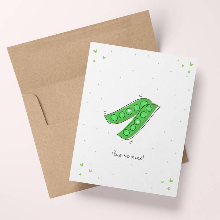 Peas Be Mine - Funny Pun Valentine's Day Card for wholesale by Wee Birdy