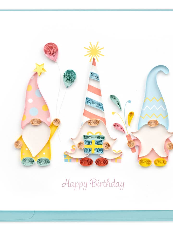 Birthday Gnomes for wholesale by Quilling Card