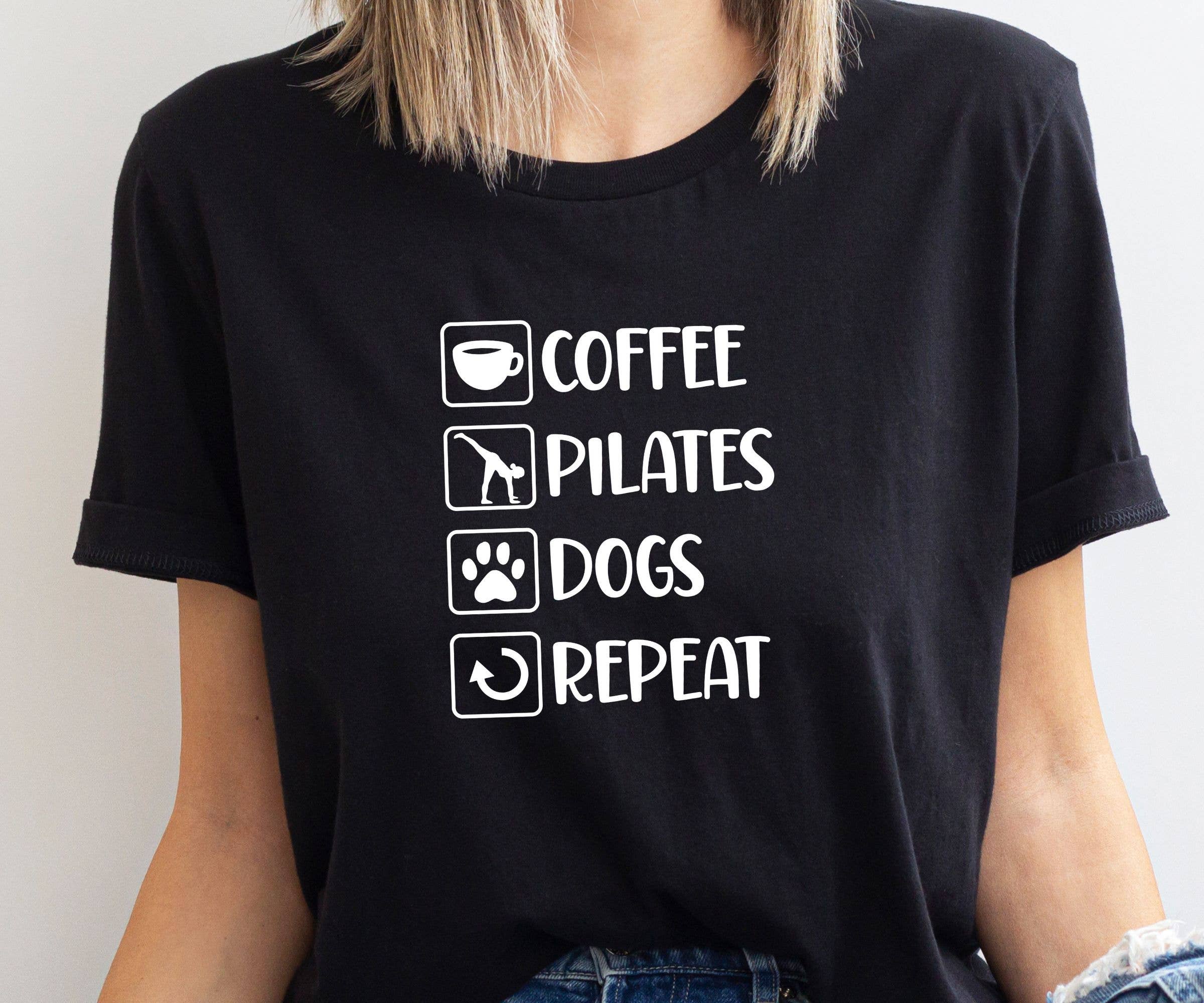 Midday USA - Wholesale T-Shirt (Graphic) - Women's - Coffee Pilates Dogs Repeat T-Shirt4