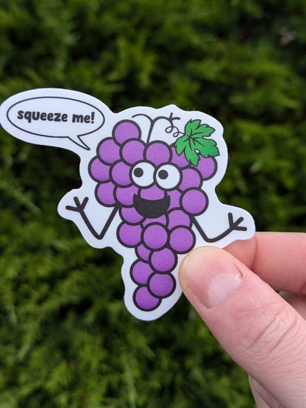 Autocollant de vin mignon, "Presse-moi !" pour la vente par ek.gfx