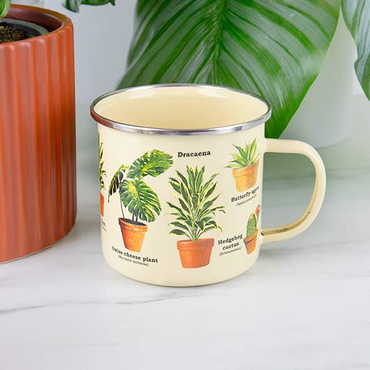 Tasse émail thème écologie des plantes d'intérieur pour la vente par Gift Republic