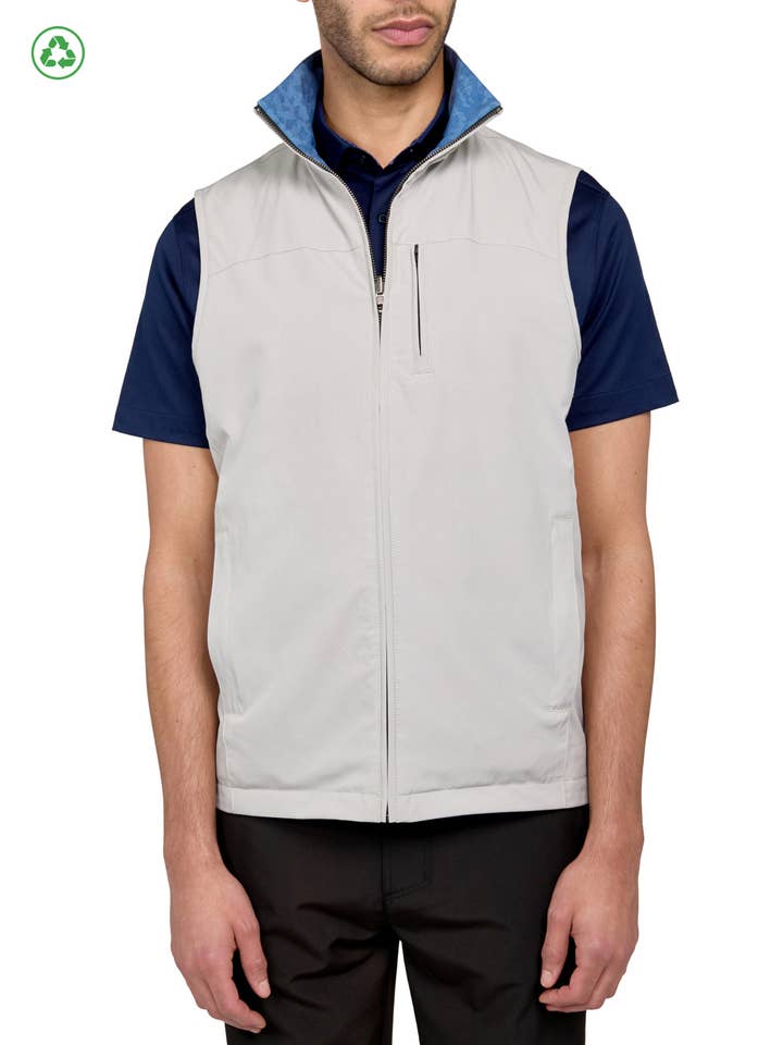 OMKEERBAAR VEST MET STEVIG/CAMOPRINT voor wholesale door CON.STRUCT Green