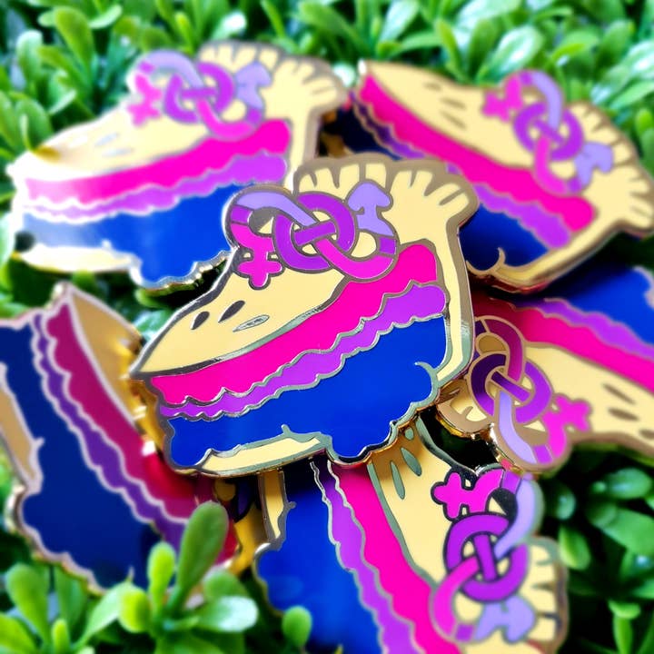 Bi Pie - Pastry Pride Enamel Pin for wholesale by Fresh Hot Flavors LLC