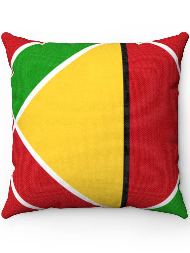 Guyanese Swag Ice Gold Green Art Spun cuscino quadrato in poliestere per la vendita all'ingrosso da parte di Guyanese Swag