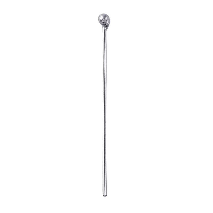 Bali Designs - Wholesale Craft supplies - HPSS-100-1" Sterling Silver 22 Gauge Head Pin with a ball tip,wonderfully simple and useful head pin for making new jewelery designs.