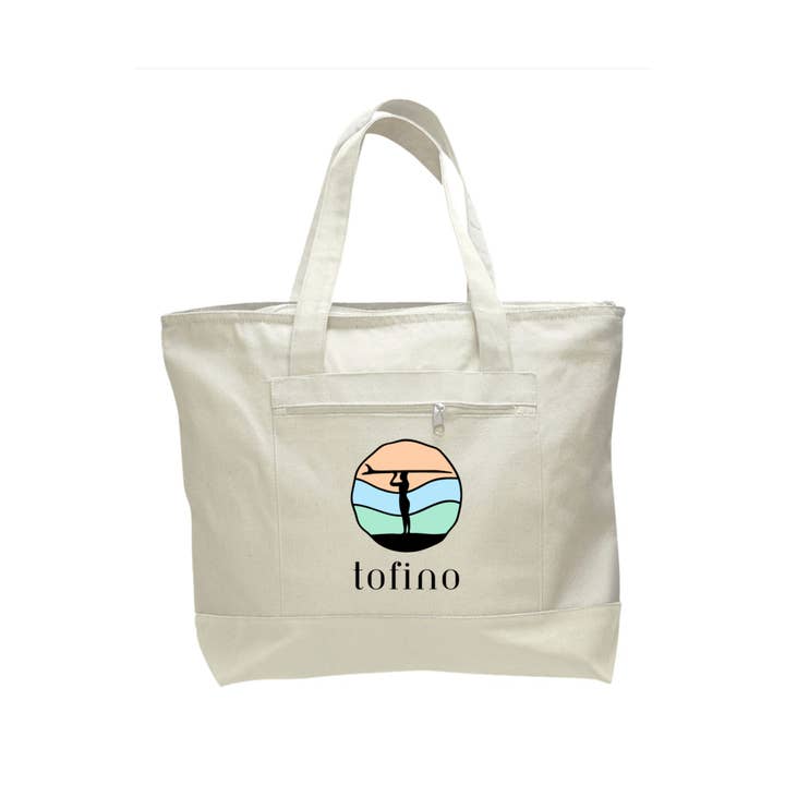 Northwest By Nature - Wholesale Beach Bag - Tofino 19 L Canvas Zippered Tote Beach Bag