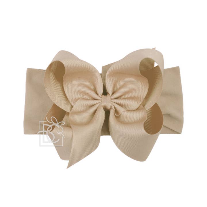 Beyond Creations, LLC - Wholesale Fashion Headband - Kids - WIDE PANTYHOSE HEADBAND W/CLASSIC GROSGRAIN BOW29