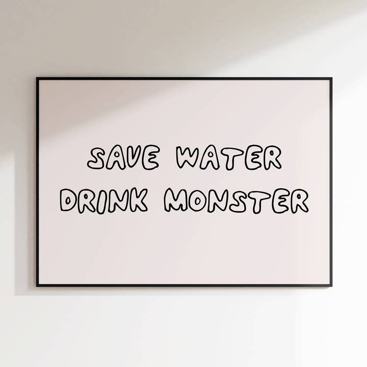 Monster Energy Print | Teenager Gifts | Funny Modern Art for wholesale by Refined Spaces