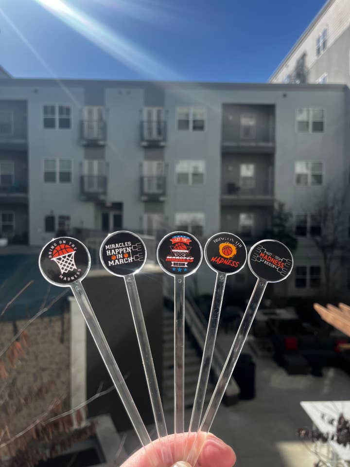 March Madness Drink Stirrers | Set of 20 for wholesale by Stir Crazy Sticks