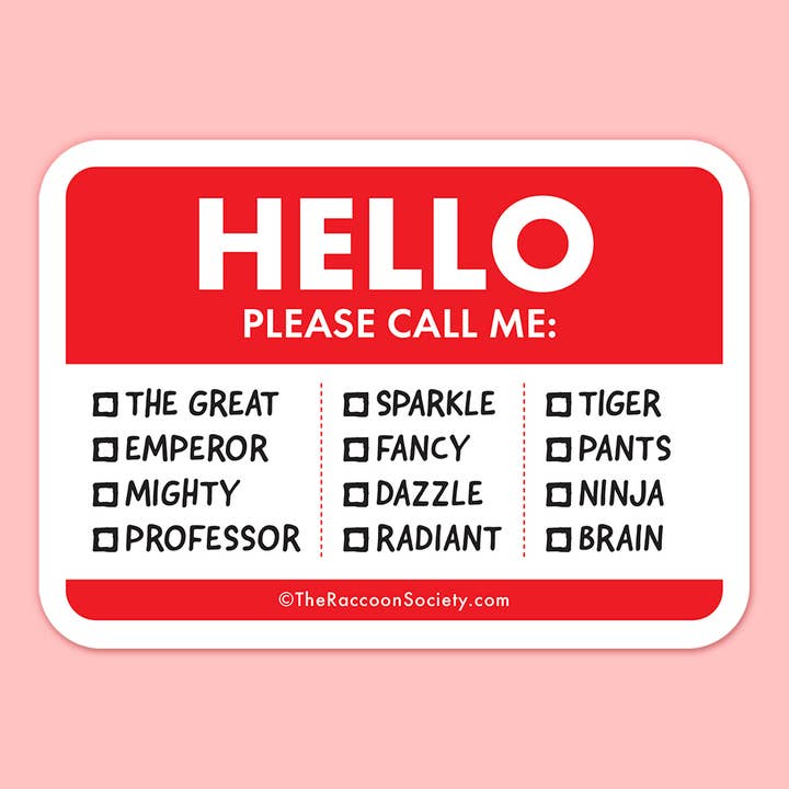 "Name Tag Generator" Sticker for wholesale by The Raccoon Society