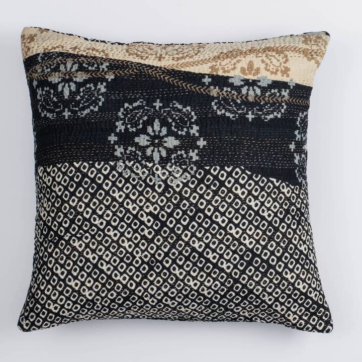 Kimono Print cushion Black - cushion for wholesale by Maison Mieko
