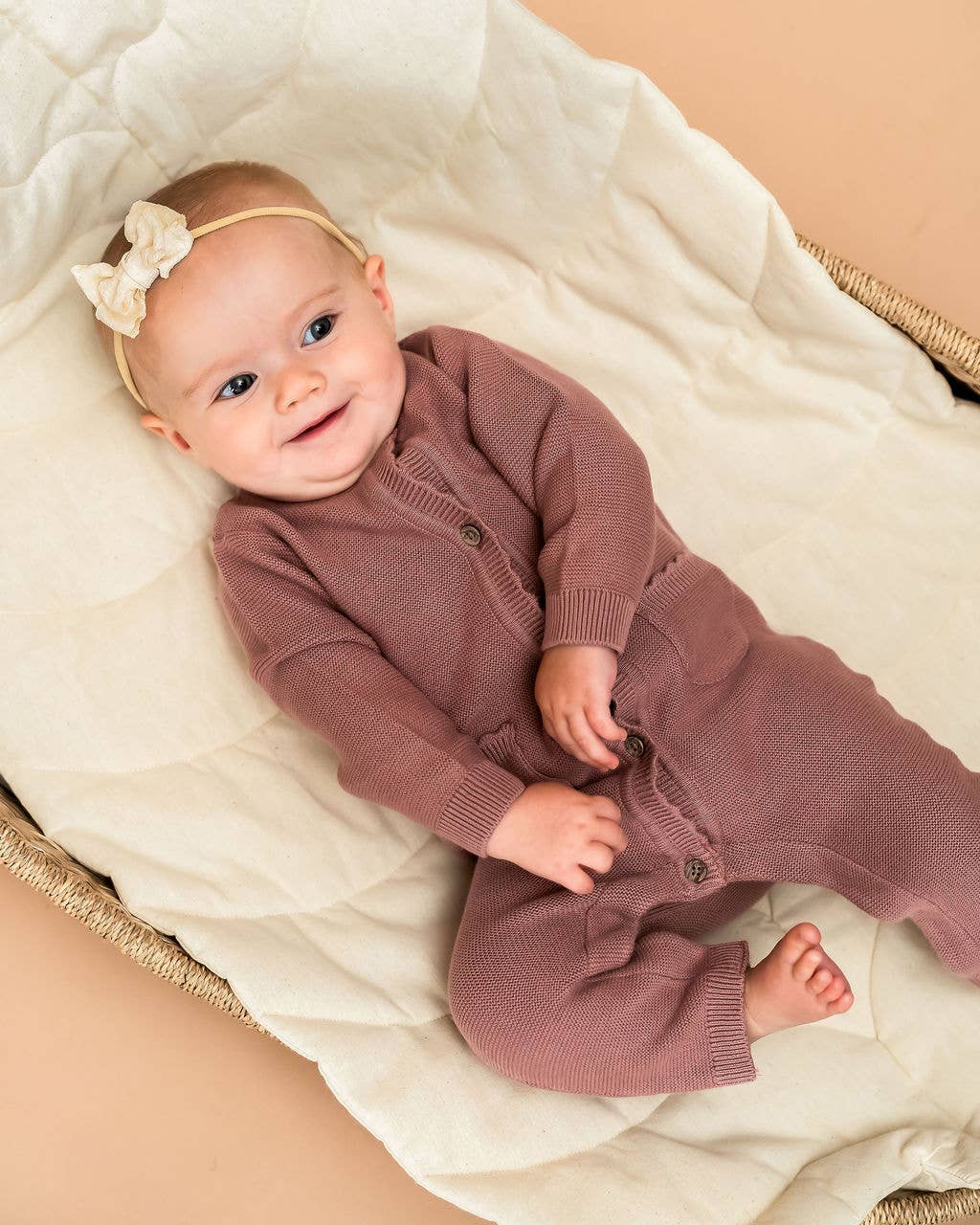 Viverano Organics - Wholesale Jumpsuit - Baby - Classic Pocket & Button Chunky Knit Baby Jumpsuit Organic6