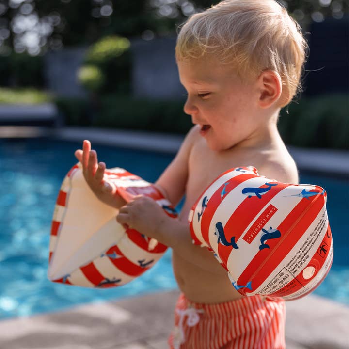 Rood Wit Swim Essentials | Rood/Witte Zwembandjes 0-2 jaar for wholesale on Faire